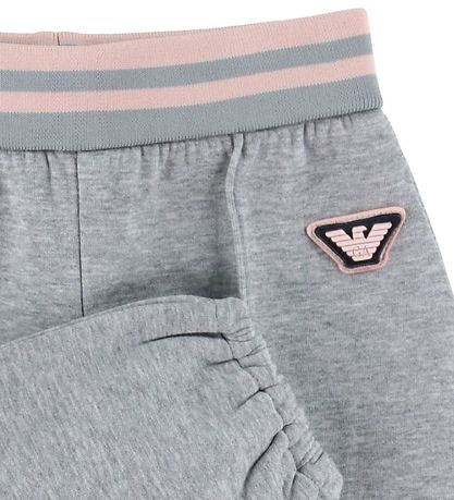 Emporio Armani Byxor - Gråmelerad m. Rosa