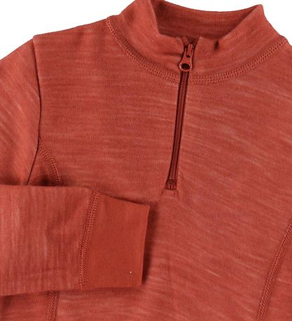 Joha Blouse w. Zipper - Wool/Bamboo - Red