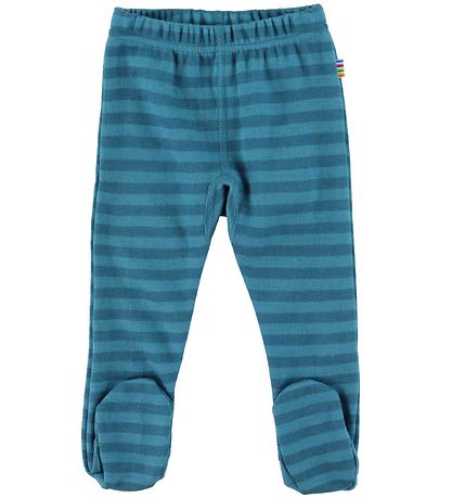 Joha Leggings m. Voet - Wol - Blauw Gestreept