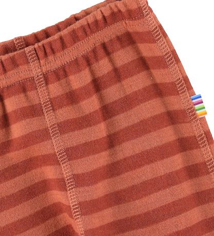Joha Leggings - Wool - Orange/Red Striped