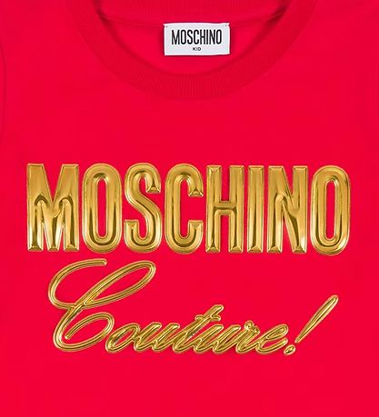 Moschino Stuttermabolur - Rautt M. Gull