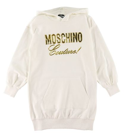 Moschino Sweat Dress - White w. Gold
