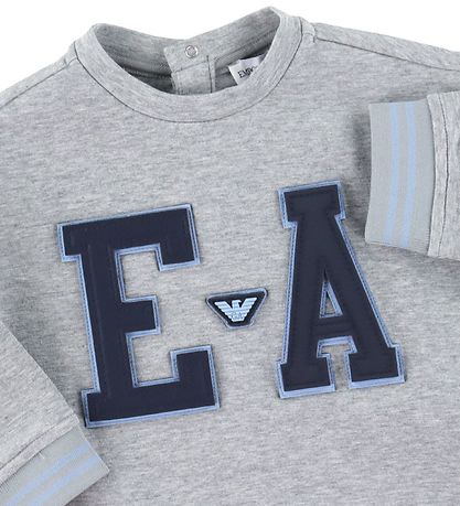 Emporio Armani Bluse - Graue Emaille m. Navy