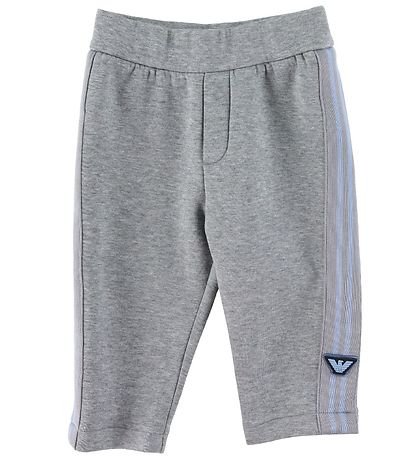 Emporio Armani Byxor - Gråmelerad m. Ljusblå