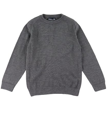 Emporio Armani Tröja - Ull/Akryl - Gråmelerad m. Vit