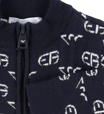 Emporio Armani Cardigan - Wool - Recreate Blue w. Logos