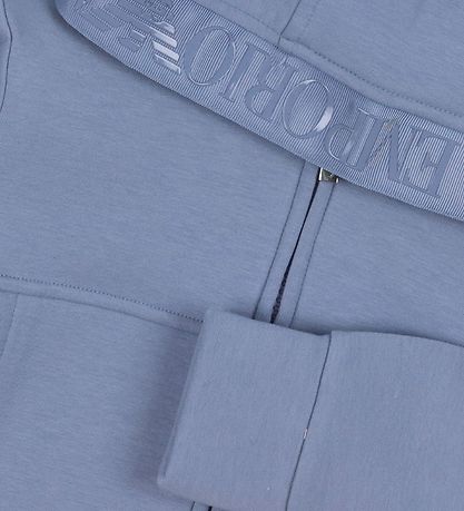 Emporio Armani Cardigan - Rykugt Blár M. Lógó röndótt