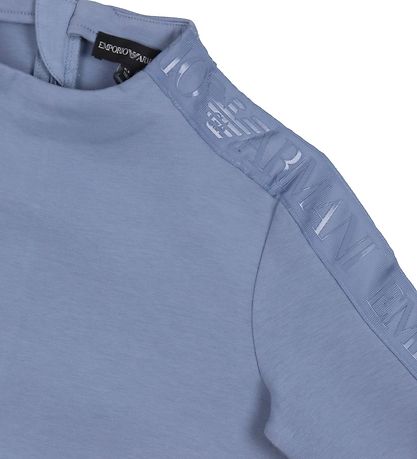 Emporio Armani Kleid - Mattblau m. Logo-Streifen