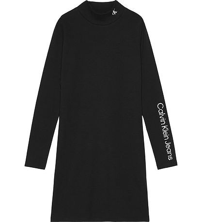 Calvin Klein Robe - Rib - Col montant - Noir