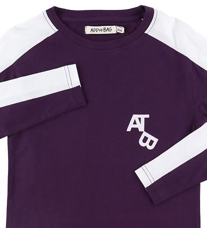 Add to Bag Bluse - Dunkel Lila m. Print
