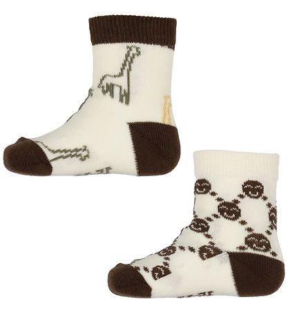 Minymo Socks - 5-Pack - Cocoa Brown w. Pattern