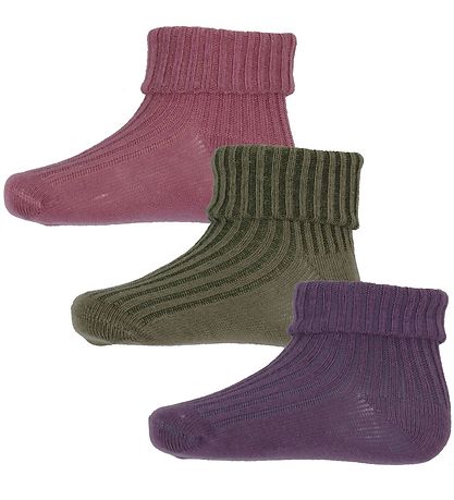 Minymo Socken - 3er-Pack - Orchid Haze