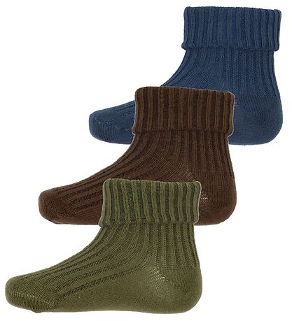 Minymo Socks - 3-Pack - Dark Olive