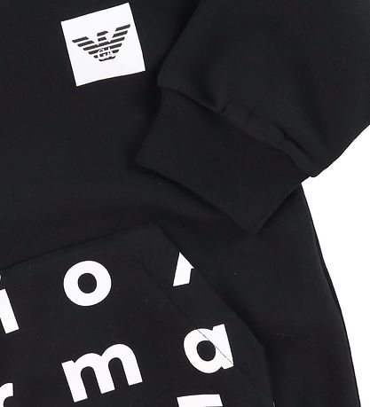 Emporio Armani Kapuzenpullover - Schwarz m. Print