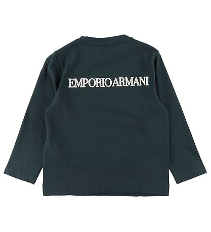 Emporio Armani Blouse - Dark Green/White w. Logo