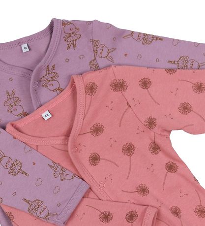 Pippi Baby Strampler - Schlafanzug - 2er-Pack - Dusty Rose