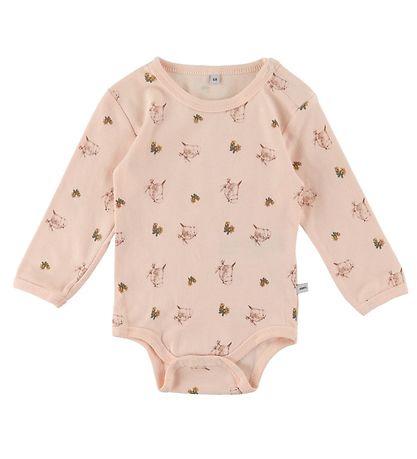 Pippi Bodysuits l/s - 4-Pack - Dusty Rose