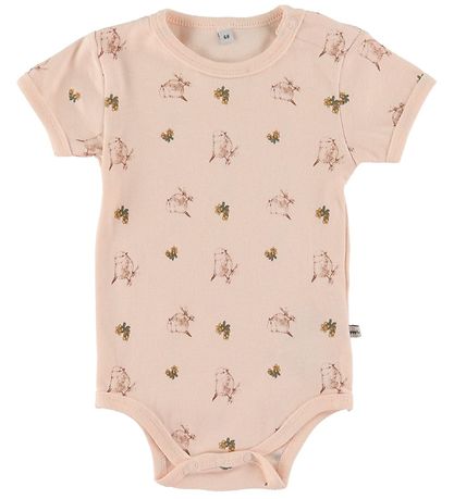 Pippi Bodysuit s/s - 4-Pack - Dusty Rose