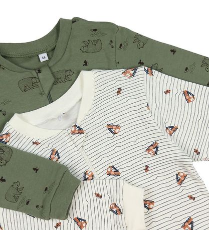 Pippi Baby Strampler - Schlafanzug - 2er-Pack - Deep Lichen Gree