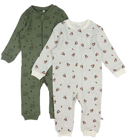 Pippi Baby Strampler - Schlafanzug - 2er-Pack - Deep Lichen Gree