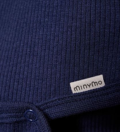 Minymo Wrap Bodysuit l/s - Rib - Dark Navy