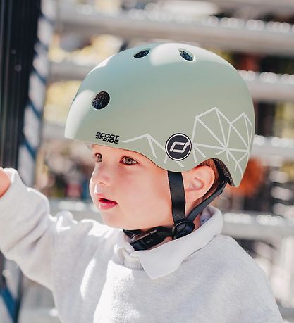 Scoot and Ride Bicycle Helmet - Green Lines