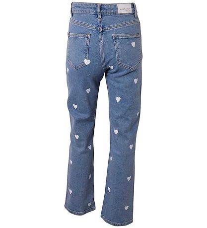 Hound Jeans - Heart Prentað Gallaefni - Blár