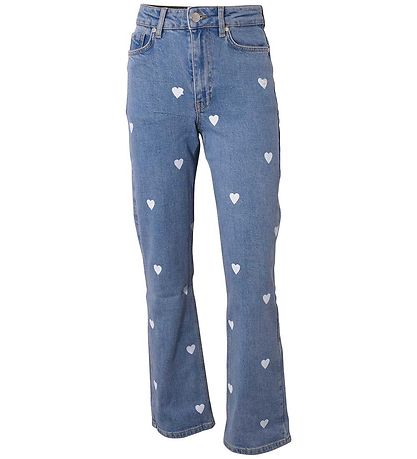 Hound Jeans - Heart Prentað Gallaefni - Blár