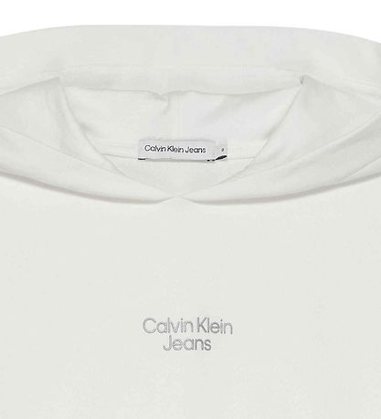 Calvin Klein Hoodie - Stack Logo Overlap - Bright White