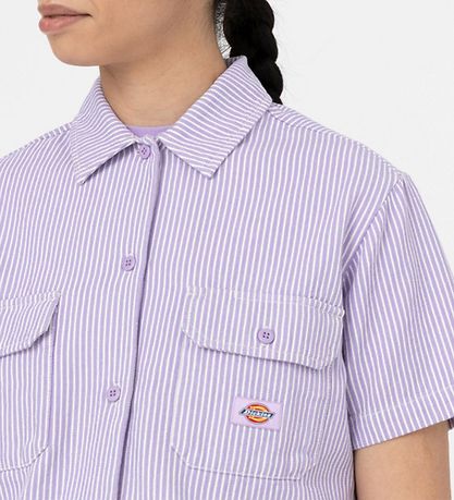 Dickies Shirt - Hickory per Hickory - Purple/White Striped