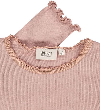 Wheat Bluse - Rib - Lace - Rose Dawn