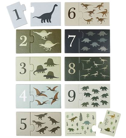 A Little Lovely Company Puzzle Game w. Numbers 1-10 - Dinosaur