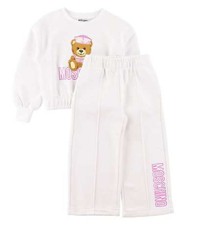 Moschino Sweat Set - White/Pink w. Print/Sequins