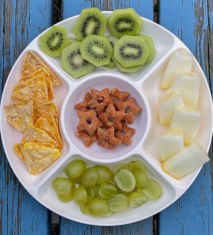 SnikSnack Snacktablett - 5 Fächer - 25 cm - Weiß