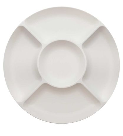 SnikSnack Snacktablett - 5 Fächer - 25 cm - Weiß