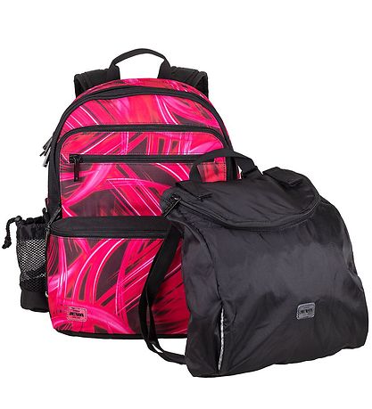 Jeva School Backpack - Square - Pink Lightning