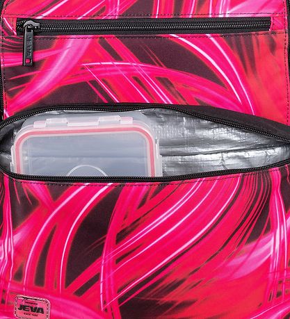 Jeva School Backpack - Square - Pink Lightning