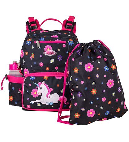 Jeva School Backpack - Start-Up - Flower Unicorn