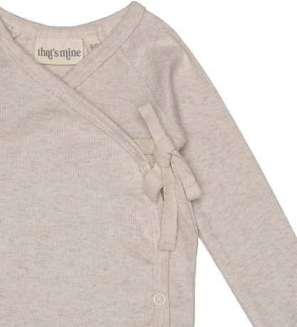 That's Mine Wrap Bodysuit - Becca - Rib - Light Brown Melange
