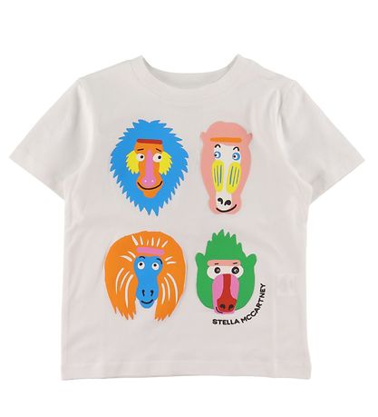 Stella McCartney Kids T-Shirt - Weiß m. Affen