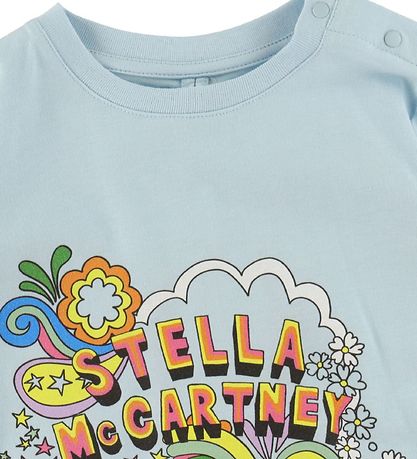 Stella McCartney Kids Stuttermabolur - Blár M. Prentað