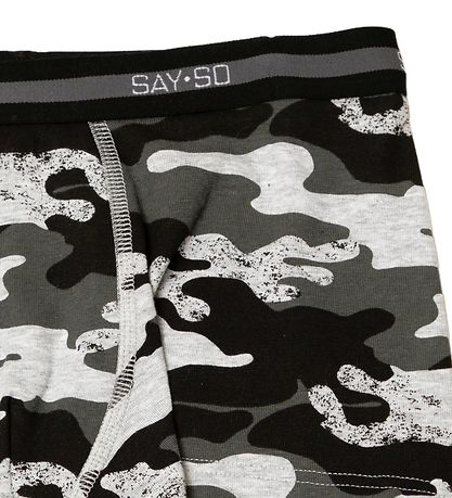 Say-So Boxers - Grey Melange w. Camouflage