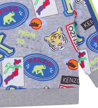 Kenzo Sweatshirt - Gråmelerad m. Tryck