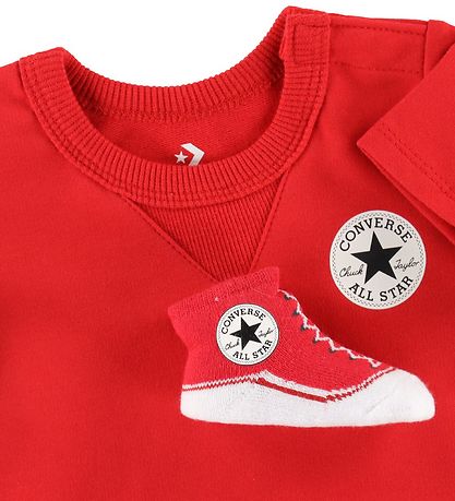Converse Set - Sommerstrampler/Socken - Rot/Weiß