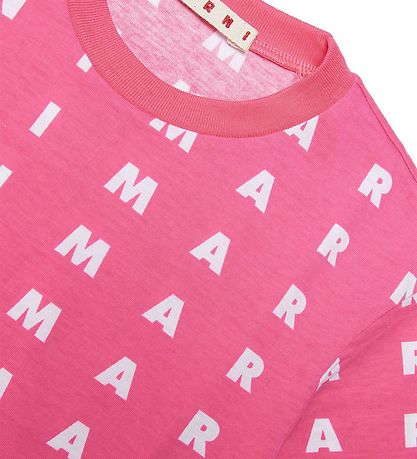 Marni Stuttermabolur - Skera - Bleikt M. Hvítt