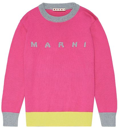 Marni Tröja - Stickad - Rosa m. Gråmelerad/Gul