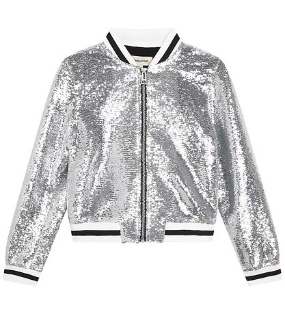 Silver sequin bomber jacket shop