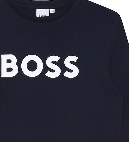 BOSS Bluse - Navy m. Weiß
