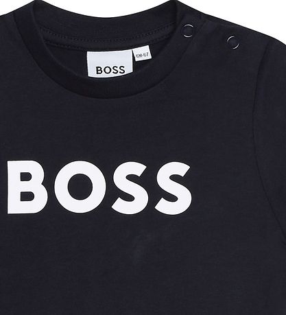 BOSS T-Shirt - Marine av. Blanc