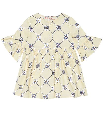 Robe Marni - Jaune av. Fleurs